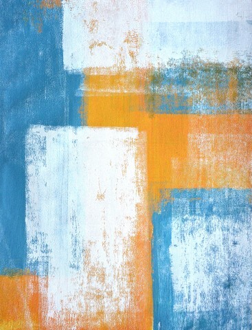 A Teal and Orange Abstract Art Painting